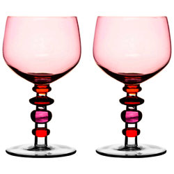 Sagaform Spectra Wine Glass, Set of 2 Pink